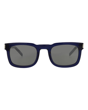 Saint Laurent Square Rectangle Sunglasses Blue/Silver (SL581-30014111-006)