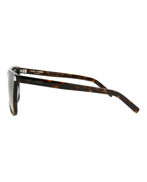 Saint Laurent Square Rectangle Sunglasses Havana/Havana/Grey (SL1F-30006302-003)