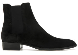 Saint Laurent Wyatt Chelsea Boot Black Suede