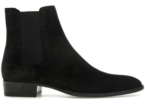 Saint Laurent Wyatt Chelsea Boot Black Suede