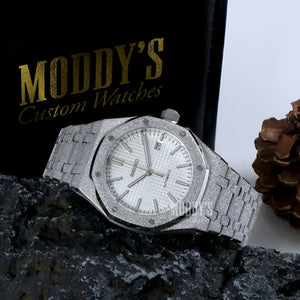 Royal Seikoak White Iced Out