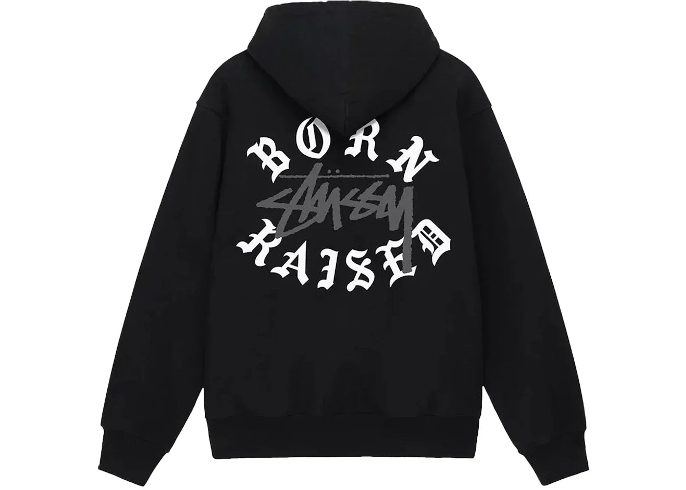 Stussy Born x Raised Logo Zip Hoodie Black