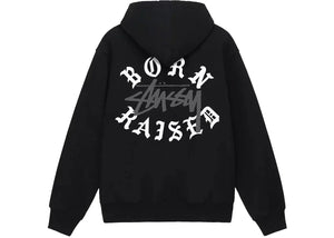 Stussy Born x Raised Logo Zip Hoodie Black