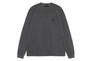 Stussy Raglan Thermal L/S Crew Washed Black