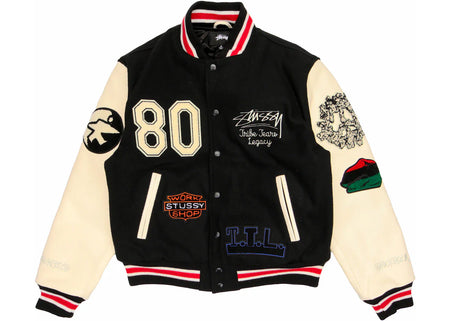 Stussy x Denim Tears x Our Legacy Ttl Varsity Jacket Black/White