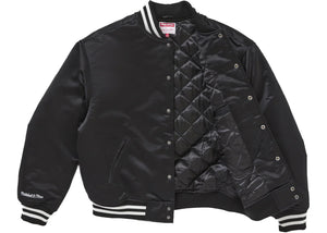 Supreme Mitchell & Ness Satin Varsity Jacket (Fw24) Black