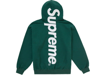 Supreme Satin Applique Hoodie Fw24 Dark Green