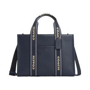 Coach Smith Tote Bag Pebbled Leather-Gold-Denim Multi