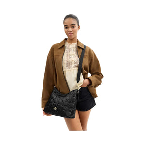 Coach Reversible Strap Gold-Black Dark Stone