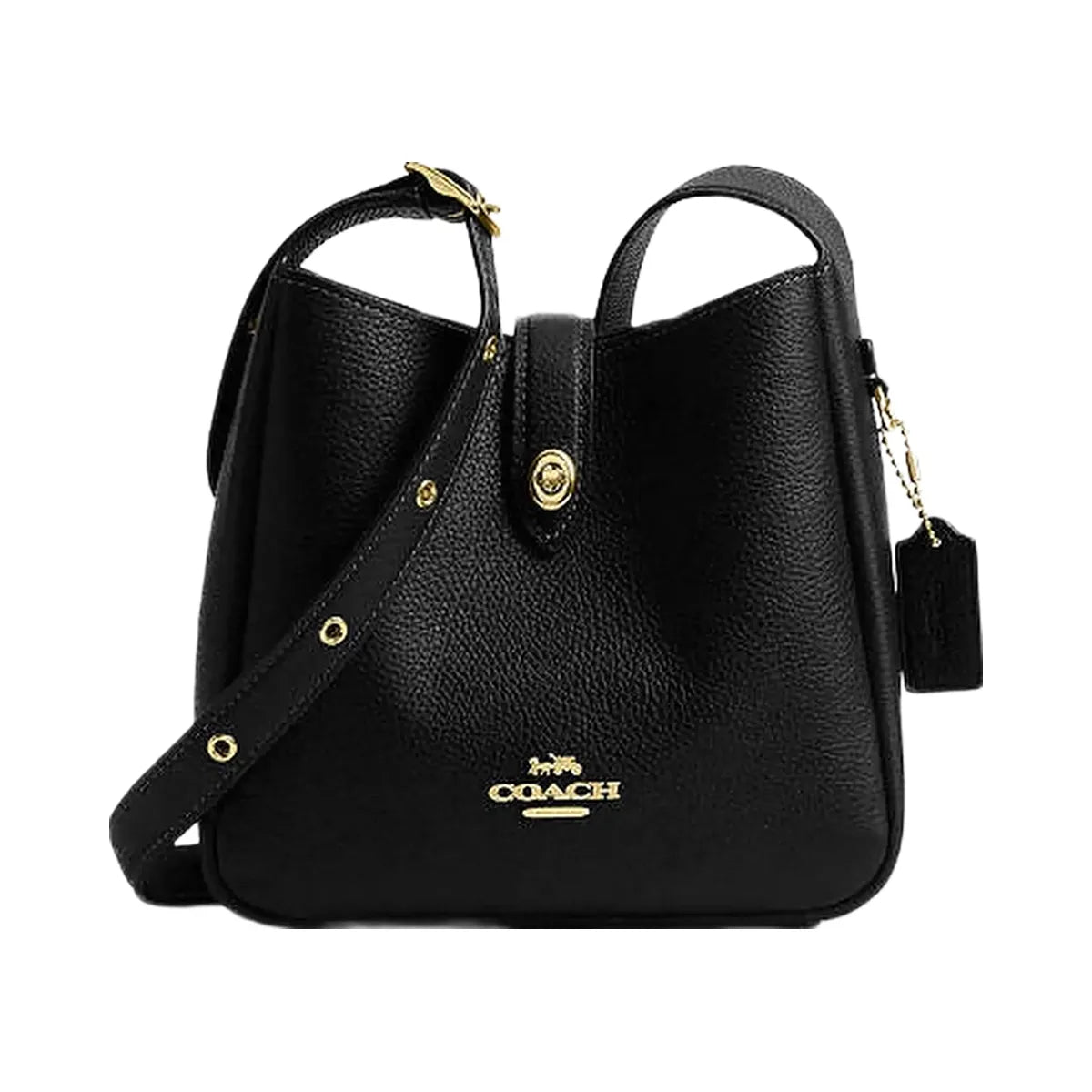 Coach Hadley Mini Crossbody Bag Pebbled Leather-Gold-Black
