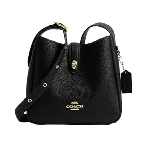 Coach Hadley Mini Crossbody Bag Pebbled Leather-Gold-Black
