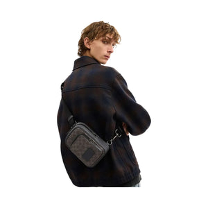Coach Racer Sling Pack In Signature Canvas Signature Canvas-Qb-Grey-Charcoal