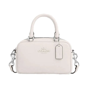 Coach Satchel Crossbody Smooth Leather-Silver-Chalk