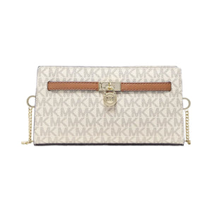 Michael Kors Hamilton Moderne Extra-Small Signature Logo Convertible Crossbody Bag Vanilla-Acorn