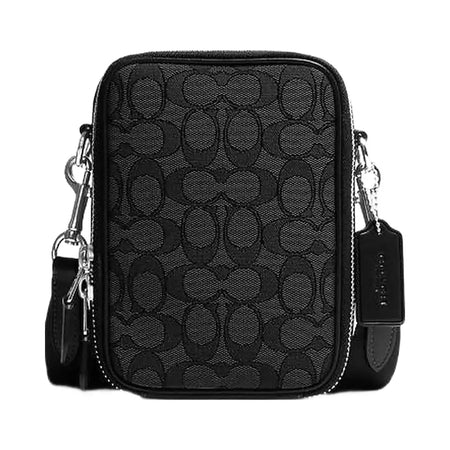 Coach Stanton Crossbody Bag In Signature Jacquard Signature Jacquard-Silver-Charcoal-Black