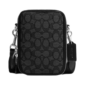 Coach Stanton Crossbody Bag In Signature Jacquard Signature Jacquard-Silver-Charcoal-Black