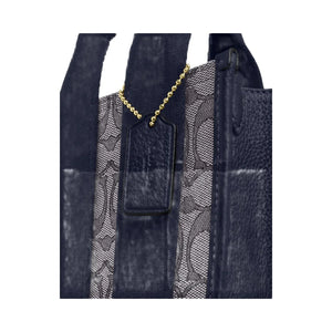 Coach Smith Mini Tote Bag In Signature Jacquard Signature Jacquard-Gold-Navy-Midnight Navy