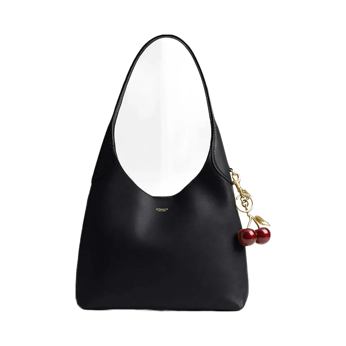 Coach Brooklyn Shoulder Bag 28 Natural Grain Leather-Brass-Black