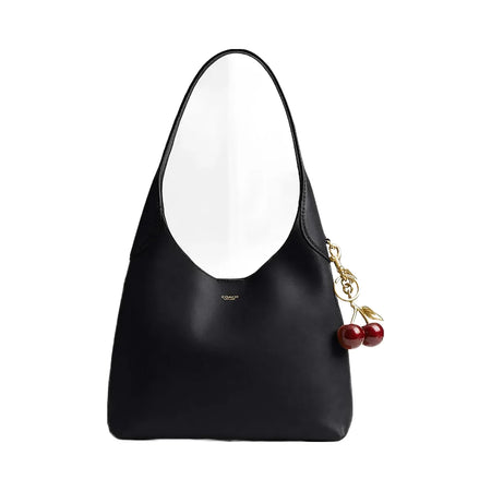 Coach Brooklyn Shoulder Bag 28 Natural Grain Leather-Brass-Black