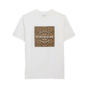 Coach Signature Square T-Shirt In Organic Cotton White