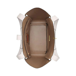 Coach Hadley Turnlock Tote Bag Pebbled Leather-Gold-Chalk