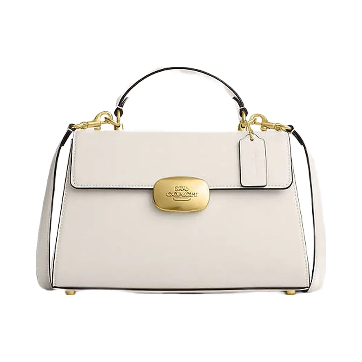 Coach Eliza Top Handle Smooth Leather-Gold-Chalk