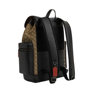 Coach Sprint Backpack In Signature Jacquard Signature Canvas-Black Antique Nickel-Khaki-Black Multi