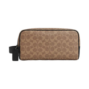 Coach Large Travel Kit In Signature Canvas Qb-Tan-Black