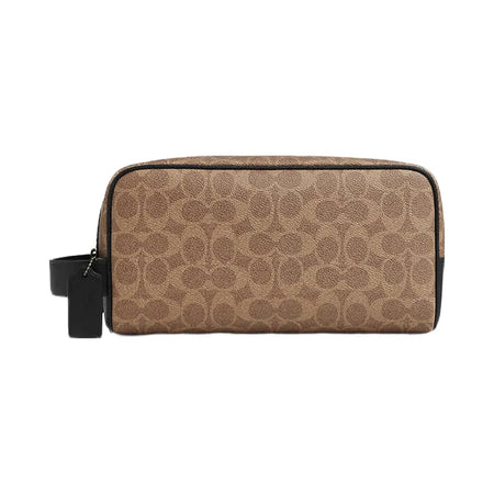 Coach Large Travel Kit In Signature Canvas Qb-Tan-Black
