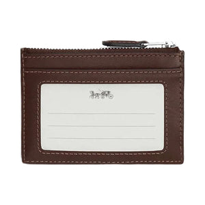 Coach Mini Id Skinny In Signature Jacquard Signature Jacquard-Silver-Oak-Maple