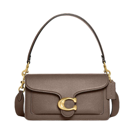 Coach Tabby Shoulder Bag 26 Polished Pebble Leather-Brass-Dark Stone