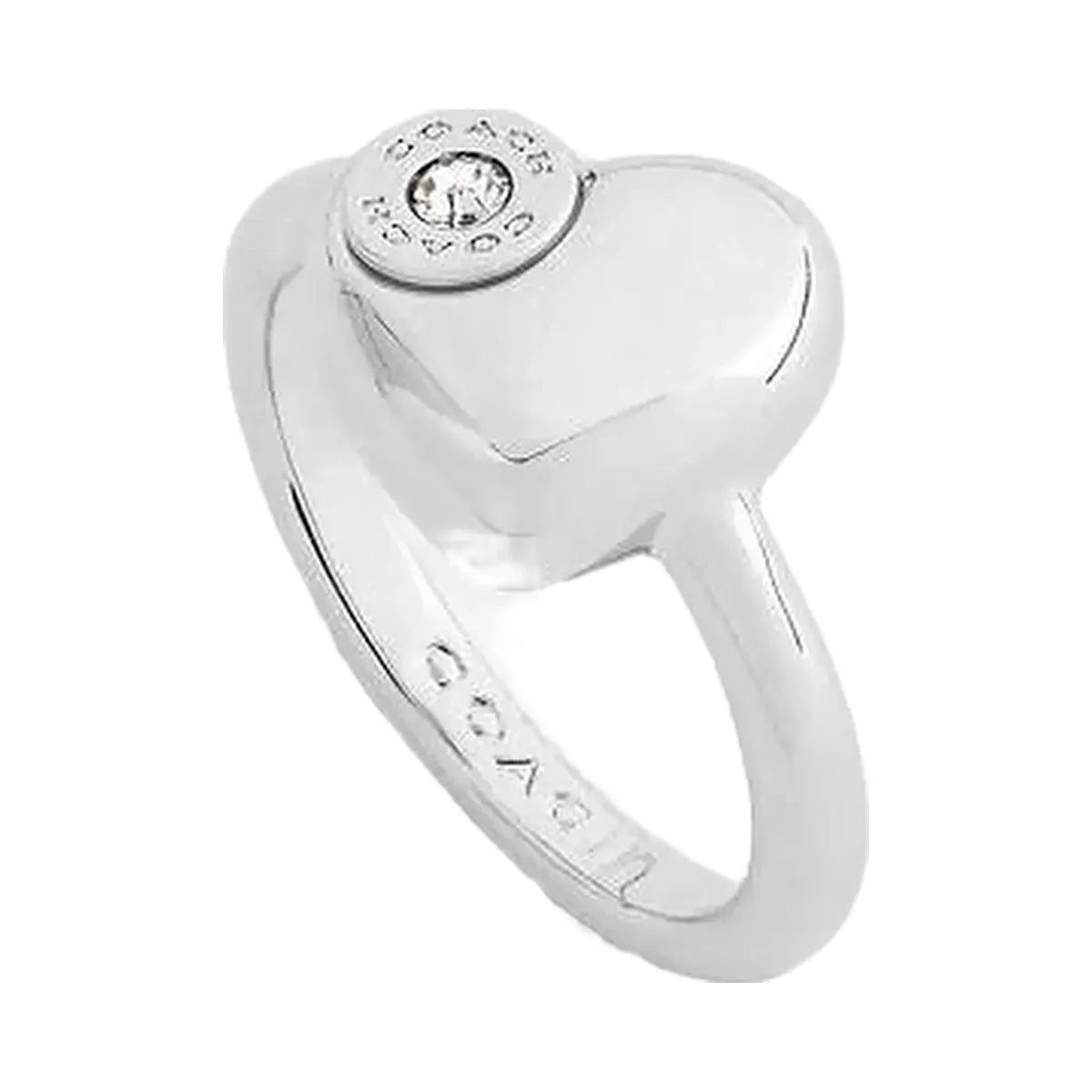 Coach Open Circle Heart Ring Silver