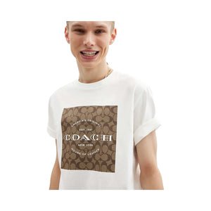 Coach Signature Square T-Shirt In Organic Cotton White