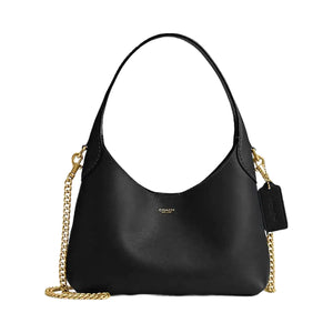 Coach Brooklyn Shoulder Bag 23 Natural Grain Leather-Brass-Black