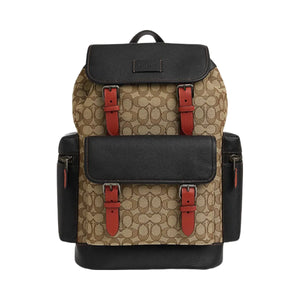 Coach Sprint Backpack In Signature Jacquard Signature Canvas-Black Antique Nickel-Khaki-Black Multi