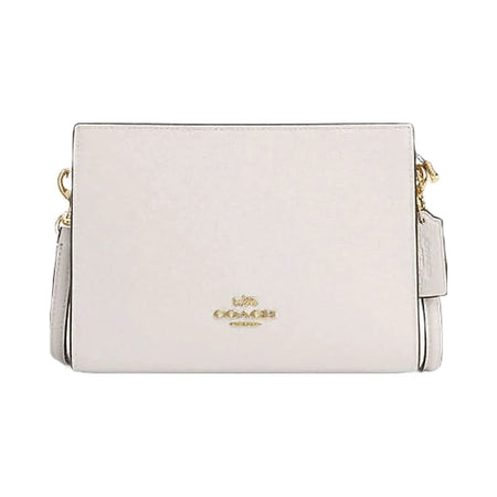 Coach Slim Crossbody Bag Pebbled Leather-Gold-Chalk