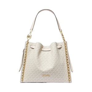Michael Kors Mina Large Signature Logo Chain Shoulder Bag Lt Crm Multi