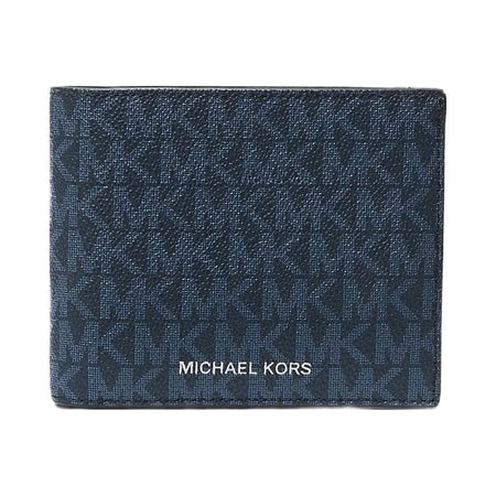 Michael Kors Cooper Logo Billfold Wallet With Passcase Admrl-Plblue