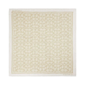 Coach Jumbo Signature Silk Square Scarf Light Tan