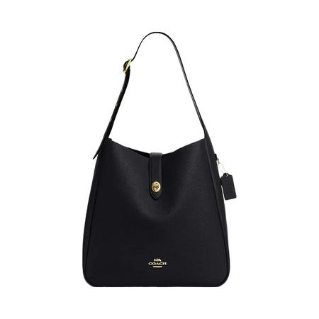 Coach Hadley Large Shoulder Bag Pebbled Leather-Gold-Black