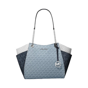 Michael Kors Jet Set Large Color-Block Signature Logo Shoulder Bag Admirl Multi