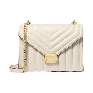 Michael Kors Whitney Medium Quilted Shoulder Bag Lt Cream