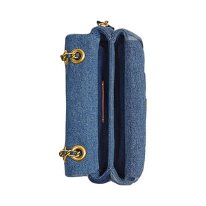 Coach Tabby Shoulder Bag 26 With Patchwork Quilting Denim-Brass-Denim