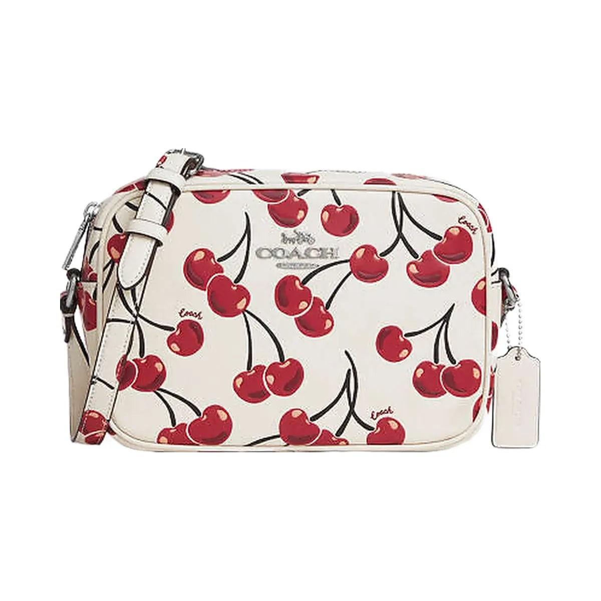 Coach Jamie Camera Bag With Cherry Print Silver-Chalk Multi