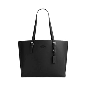 Coach Mollie Tote Bag Leather-Silver-Black