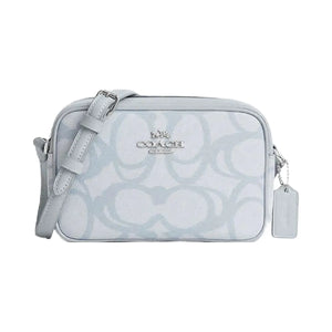 Coach Mini Jamie Camera Bag In Sketch Signature Canvas Signature Canvas-Silver-Ice Blue
