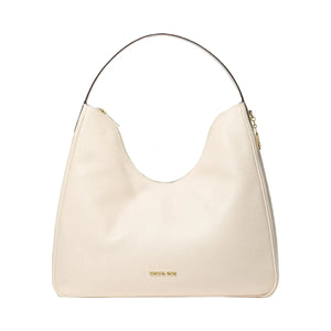 Michael Kors Nayla Medium Pebbled Leather Shoulder Bag Lt Cream