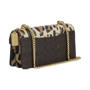 Coach Klare Envelope Crossbody Bag In Signature Canvas With Leopard Print Pebbled Leather-Im-Leopard-Walnut Multi