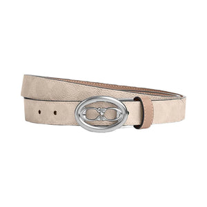 Coach Signature Buckle Cut To Size Belt, 25 Mm Signature Canvas-Silver-Sand-Taupe