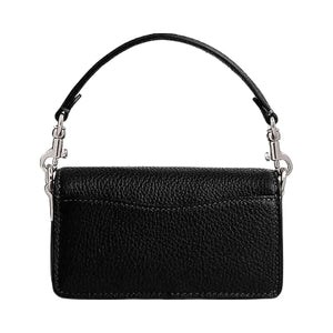 Coach Tabby Bag 12 Polished Pebble Leather-Silver-Black